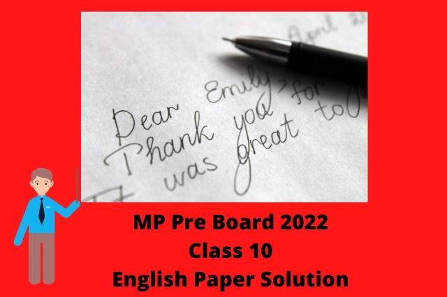 MP Board class 10 English pre-board paper 2022 solution | mp class 10th pre-board paper 2022